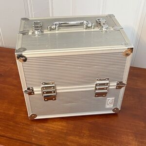 Elegant Silver Storage Box with Handle